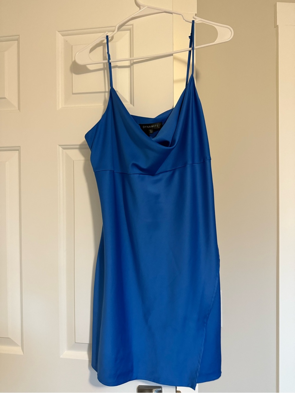 Dynamite Royal Blue Cowl Neck Mini Slip Dress